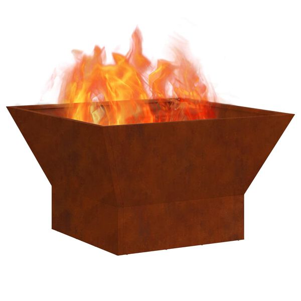 vidaXL Feuerstelle Braun 60 x 60 x 35 cm Wetterfeststahl