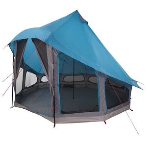 vidaXL Tipi Zelt mit Dach mit Speicher Blau 404 x 370 x 270 cm Taft