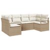 vidaXL Gartensofa-set mit Kissen 6 pcs Beige und Weiß Poly-Rattan