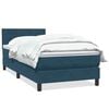 vidaXL Boxspringbett mit Matratze Dunkelblau 90x220 cm Samt