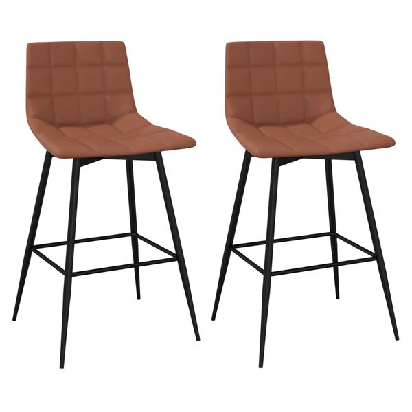 vidaXL Barhocker 2 Stk. Hellbraun Kunstleder