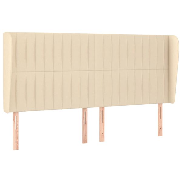vidaXL Kopfteil mit Ohren Creme 203x23x118/128 cm Stoff