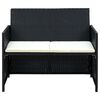 vidaXL 4-tlg. Garten-Lounge-Set mit Auflagen Poly Rattan Schwarz