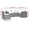 vidaXL 5-tlg. Garten-Sofagarnitur mit Kissen Braun Poly Rattan