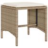 vidaXL 4-tlg. Garten-Sofagarnitur mit Kissen Beige Poly Rattan