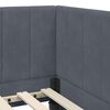 vidaXL Eckbettgestell mit Kopfteil Dunkelgrau 100 cm x 200 cm Samt
