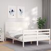 vidaXL Massivholzbett mit Kopfteil Wei&szlig; 140x190 cm