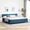 vidaXL LED Boxspringbett mit Matratze Dunkelblau 200 x 200 cm Samt