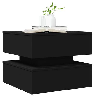 vidaXL Couchtisch mit LED-Leuchten Schwarz 50x50x40 cm