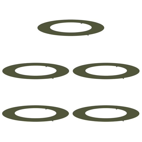 vidaXL geeignet f&uuml;r flache Baumringe 5 pcs Olivgr&uuml;n &Oslash;50 / 80 cm Stahl