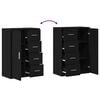 vidaXL Sideboard 2 pcs Schwarz Eichen-Optik 60 x 31 x 84 cm