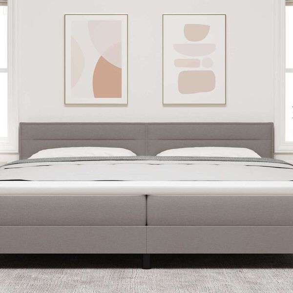 vidaXL LED Kopfteil mit LED-Lichtleisten Taupe 200 cm Polyester