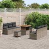 vidaXL Garten-Sofa-Set mit Speicher 9 pcs Grau Poly Rattan