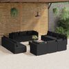 vidaXL 13-tlg. Garten-Lounge-Set mit Kissen Poly Rattan Schwarz