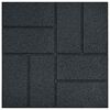 vidaXL Gehwegstein 6 pcs Schwarz 40,5 x 40,5 x 2 cm Gummi