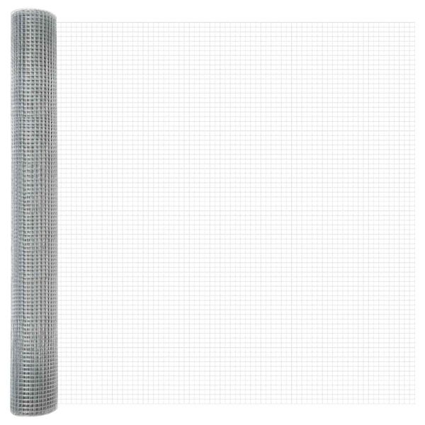 vidaXL Geschwei&szlig;ter Drahtzaun Silber 1 x 50 m