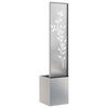vidaXL Garten Sichtschutz-Leinwand Floral Silber 32 x 140 cm Edelstahl