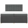 vidaXL Boxspringbett mit Matratze Dunkelgrau 200x200 cm Stoff