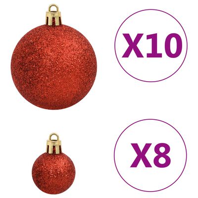 vidaXL 112-tlg. Weihnachtskugel-Set Rot Grün Golden Polystyrol