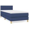 vidaXL Boxspringbett mit Matratze Blau 90x190 cm Stoff