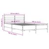 vidaXL Bettgestell Braun Eichen-Optik 120x190 cm Holzwerkstoff Metall