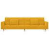 vidaXL Schlafsofa 2-Sitzer mit 2 Kissen Gelb Stoff
