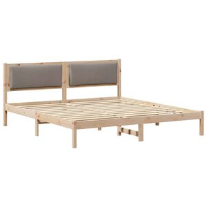 vidaXL Bettrahmen mit Kopfteil Taupe 180 x 200 cm Massives Kiefernholz