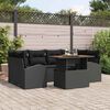 vidaXL Garten-Sofa-Set mit Kissen 7 pcs Schwarz