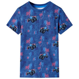 vidaXL Kinder-T-Shirt Dunkelblau Melange 104