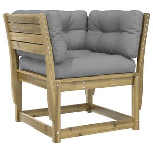vidaXL Gartensofa mit Armlehnen und Kissen Kiefernholz Impr&auml;gniert