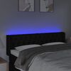 vidaXL LED Kopfteil Schwarz 163x16x78/88 cm Stoff