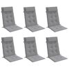 vidaXL Hochlehner-Auflagen 6 Stk. Grau Oxford-Gewebe