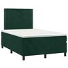 vidaXL Boxspringbett mit Matratze & LED Dunkelgr&uuml;n 120x190 cm Samt