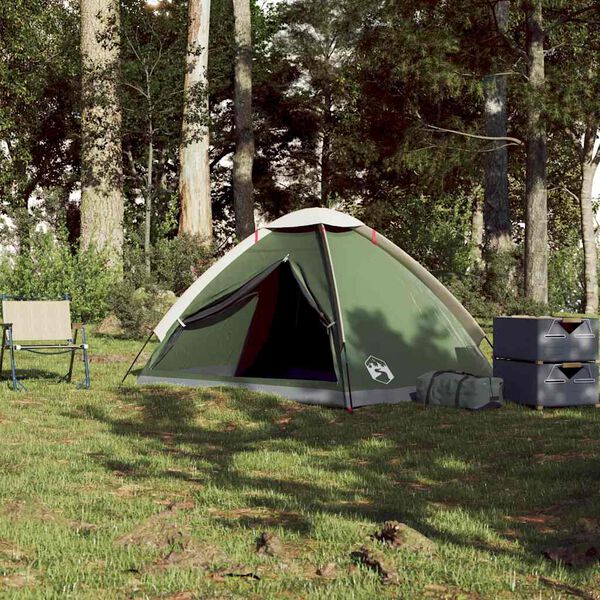 vidaXL Kuppel-Campingzelt 2 Personen Gr&uuml;n Wasserdicht