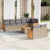 vidaXL 9-tlg. Garten-Sofagarnitur mit Kissen Beige Poly Rattan