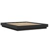 vidaXL Bettgestell mit LED Schwarz 150x200 cm Holzwerkstoff