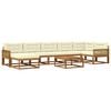 vidaXL Outdoor-Sofagarnitur mit Kissen 8 pcs Natur und Creme