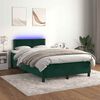 vidaXL Boxspringbett mit Matratze & LED Dunkelgr&uuml;n 120x190 cm Samt