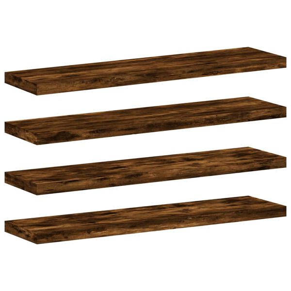 vidaXL Wandregale 4 Stk. R&auml;uchereiche 40x10x1,5 cm Holzwerkstoff