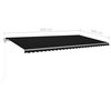 vidaXL Markise Manuell Einziehbar mit LED 6x3 m Anthrazit