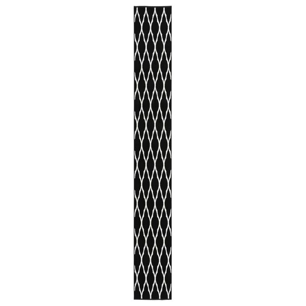 vidaXL Teppichl&auml;ufer BCF Schwarz und Wei&szlig; 60x500 cm