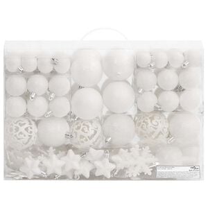 vidaXL 111-tlg. Weihnachtskugel-Set Wei&szlig; Polystyrol