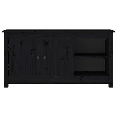 vidaXL TV-Schrank Schwarz 103x36,5x52 cm Massivholz Kiefer