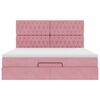 vidaXL Ottoman-Bett mit Matratzen & LEDs Rosa 160x200 cm Samt