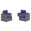 vidaXL 4-tlg. Garten-Lounge-Set mit Kissen Poly Rattan Grau
