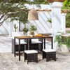 vidaXL 5-tlg. Garten-Essgruppe Poly Rattan Akazienholz Schwarz