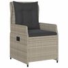 vidaXL 5-tlg. Garten-Essgruppe mit Kissen Hellgrau Poly Rattan