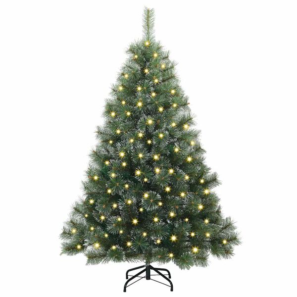 vidaXL K&uuml;nstlicher Weihnachtsbaum mit 150 LEDs Gr&uuml;n 120 cm PE und PVC