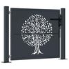 vidaXL Gartentor Anthrazit 100x100 cm Stahl Baum-Design