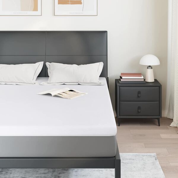 vidaXL Matratzenauflage Wei&szlig; 160 x 200 cm Jacquard-Stoff